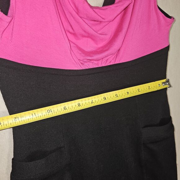 BEBE Mini Dress Womens Small Black And Pink With Sexy Cutout Back Straps. Zip Up - Picture 7 of 12